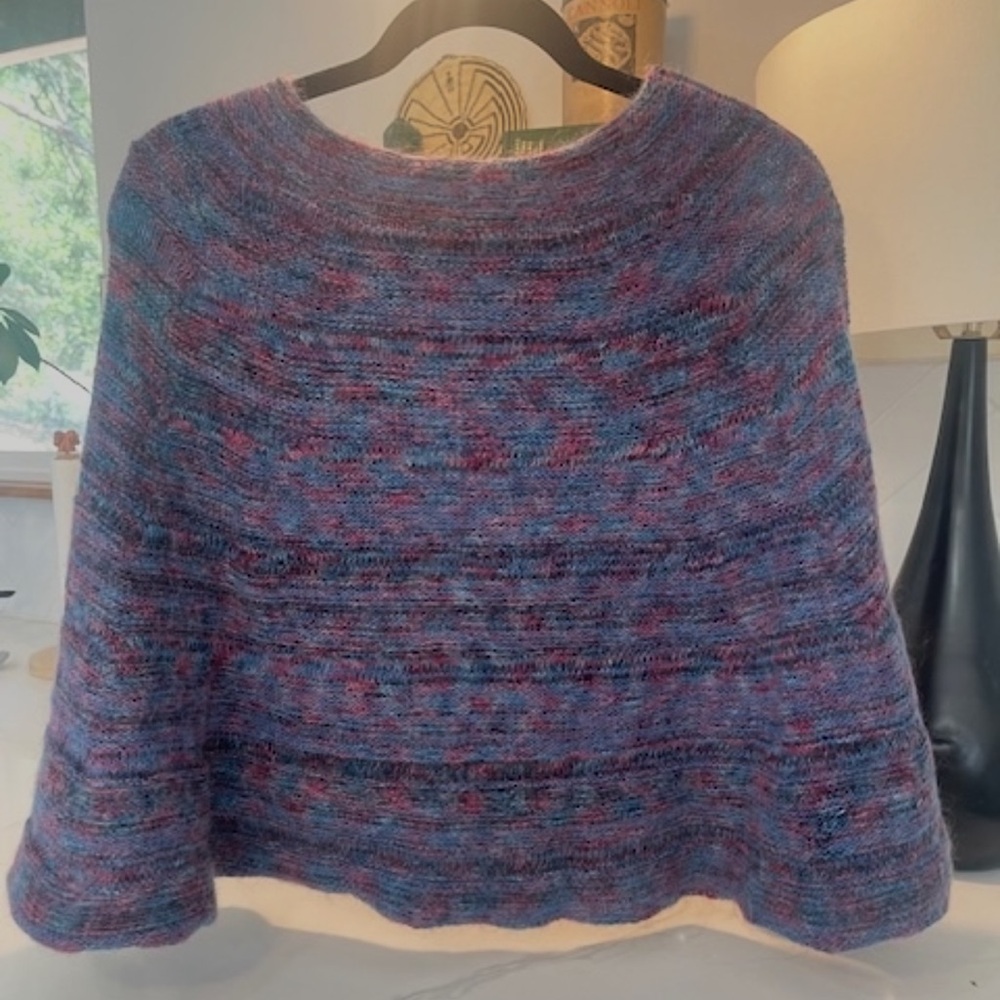 Vintage Missoni Blue and Purple Knit Poncho